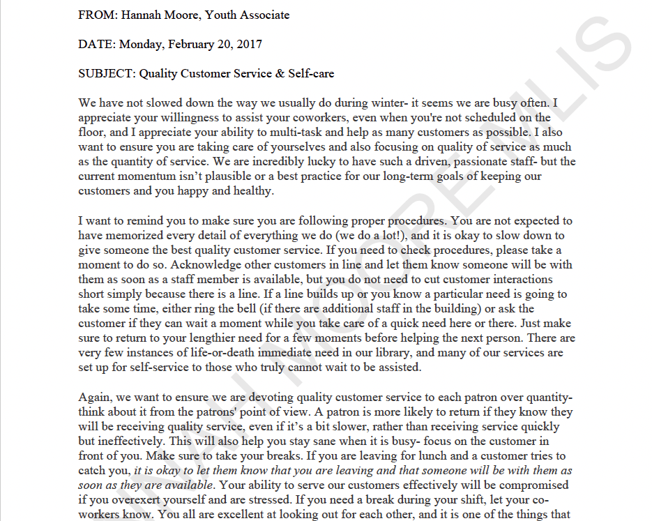 Memo to Staff Thumbnail